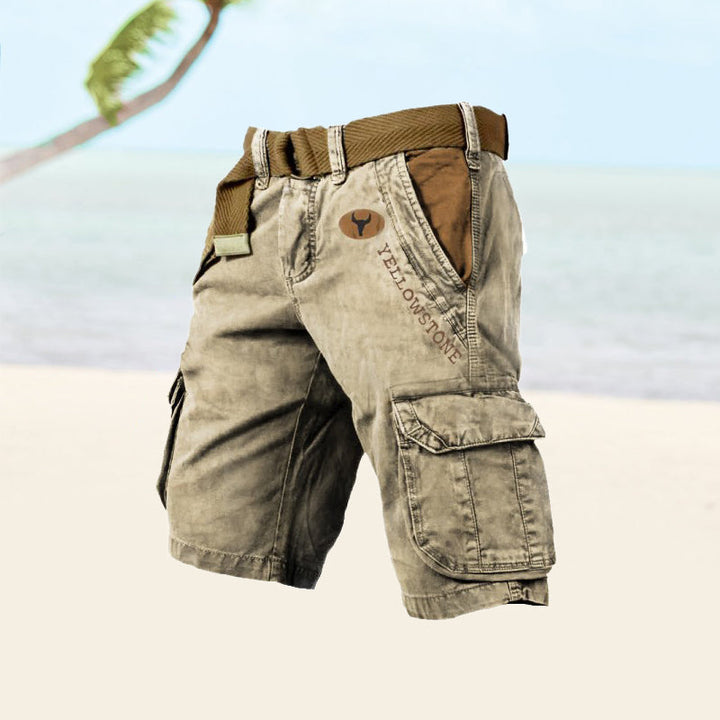 Men's Cargo Shorts - TrekFlex-Kaki-S-Nora Luxe