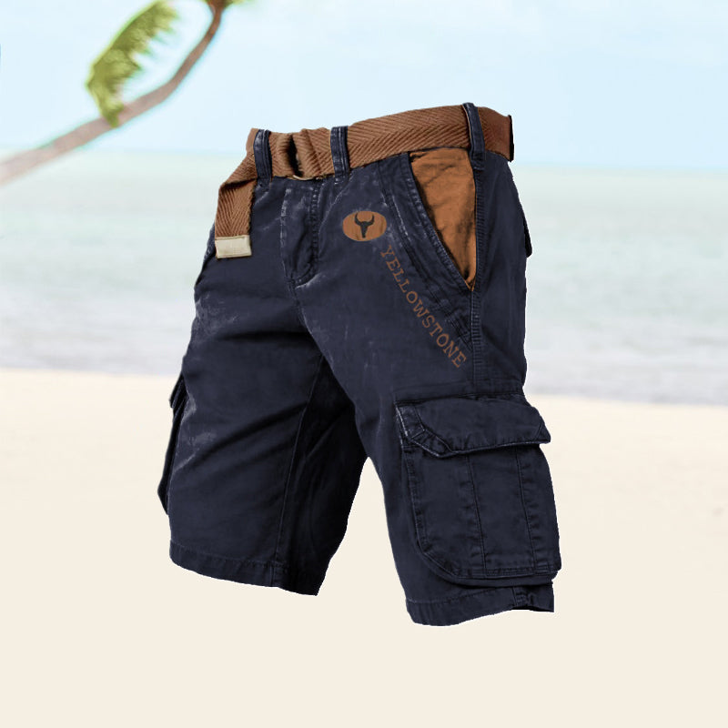 Men's Cargo Shorts - TrekFlex-Marine blue-S-Nora Luxe