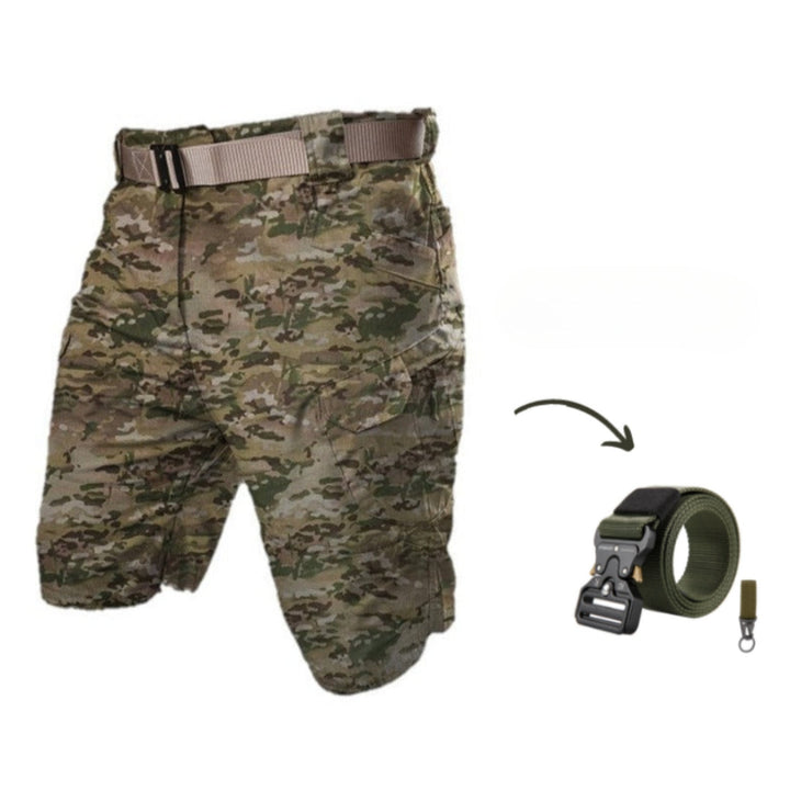 Men's cargo shorts with 7 pockets & free belt – Taro-Light green + belt-S-Nora Luxe