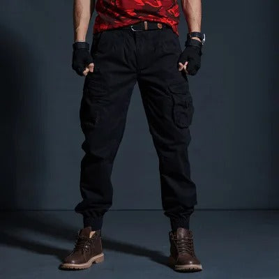 Men's Cargo Trousers - Max-Black-S-Nora Luxe
