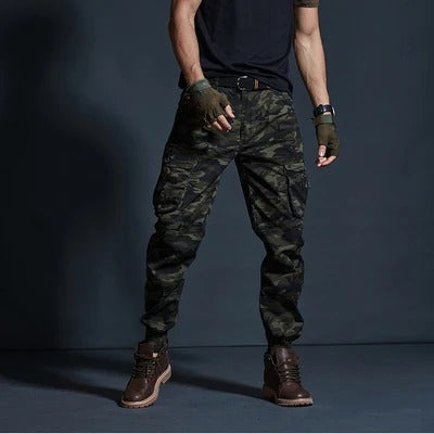 Men's Cargo Trousers - Max-Dark Green-S-Nora Luxe