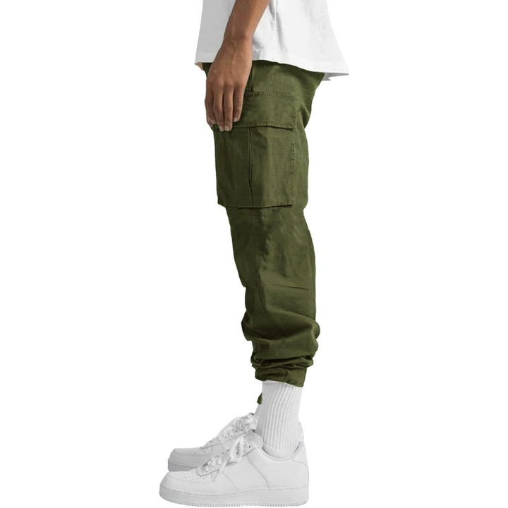 Men's Casual Cargo Joggers - Vincent-Beige Gray-S-Nora Luxe