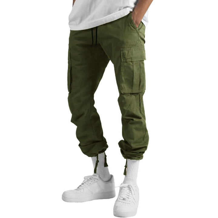 Men's Casual Cargo Joggers - Vincent-Beige Gray-S-Nora Luxe