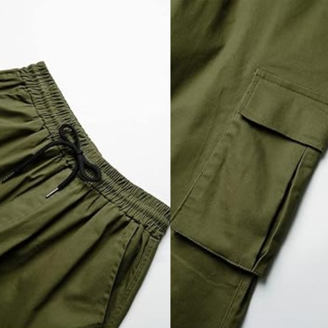 Men's Casual Cargo Joggers - Vincent-Beige Gray-S-Nora Luxe