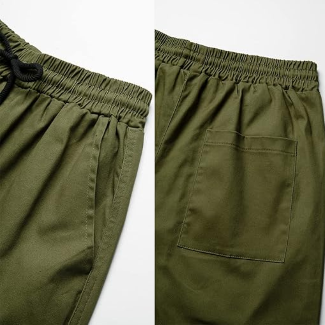 Men's Casual Cargo Joggers - Vincent-Beige Gray-S-Nora Luxe