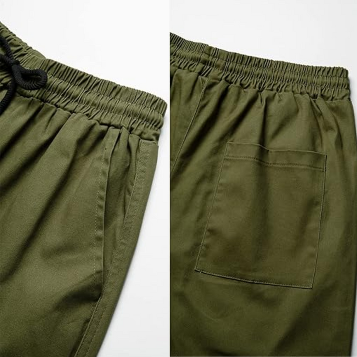 Men's Casual Cargo Joggers - Vincent-Beige Gray-S-Nora Luxe