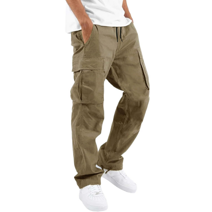 Men's Casual Cargo Joggers - Vincent-Beige Gray-S-Nora Luxe
