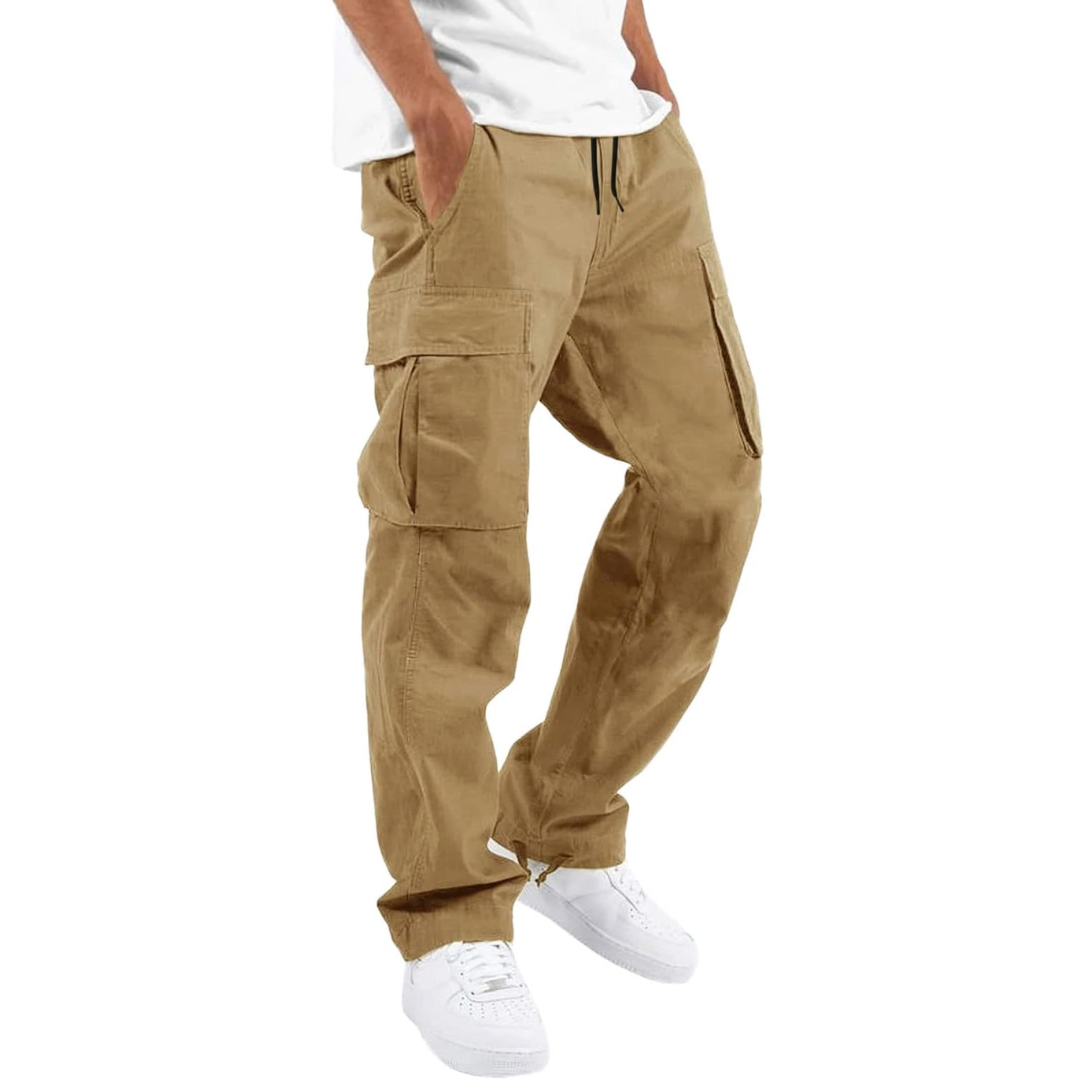 Men's Casual Cargo Joggers - Vincent-Khaki-S-Nora Luxe