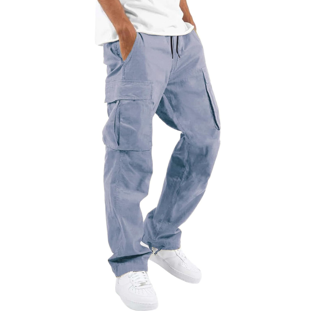 Men's Casual Cargo Joggers - Vincent-Light Gray-S-Nora Luxe
