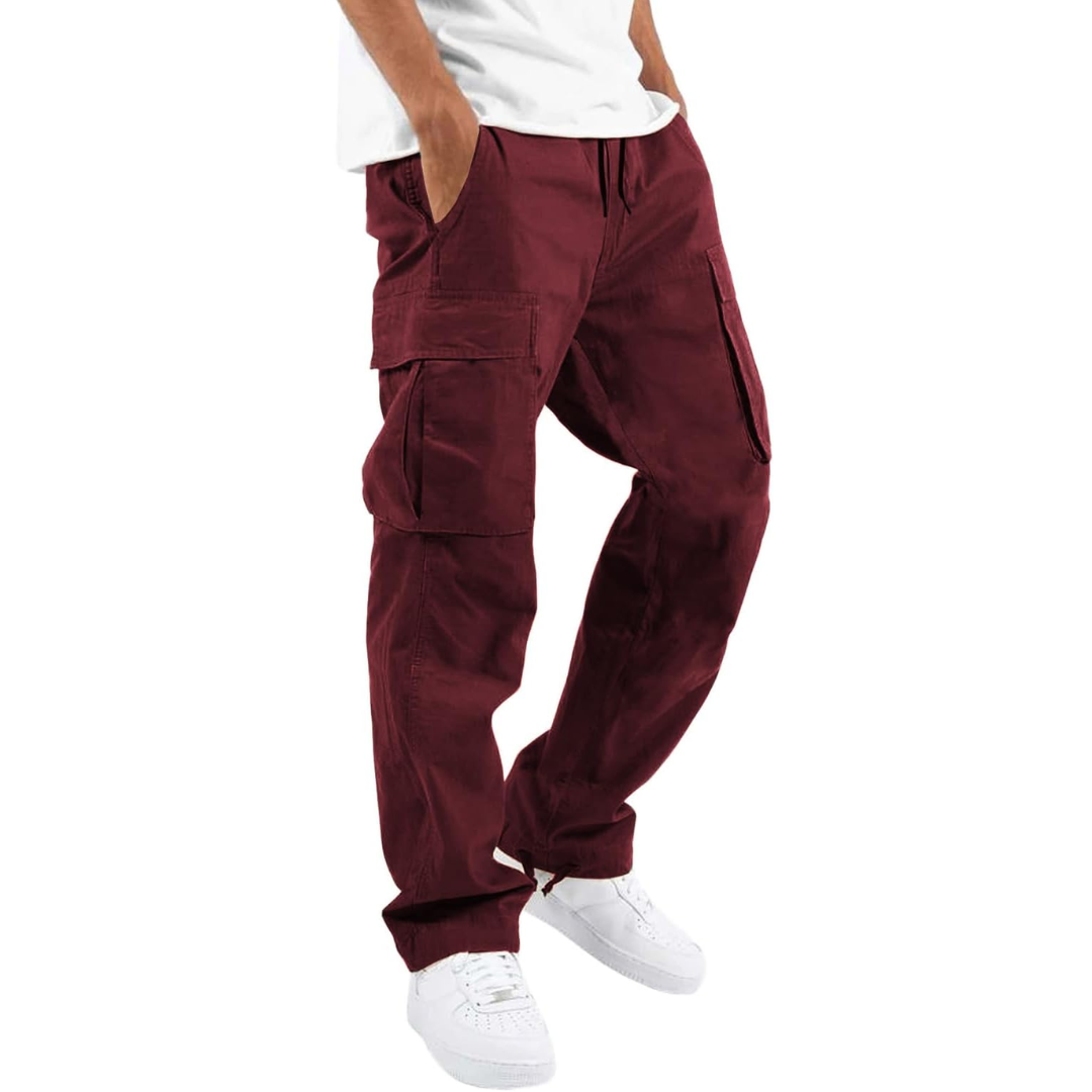 Men's Casual Cargo Joggers - Vincent-Red-S-Nora Luxe