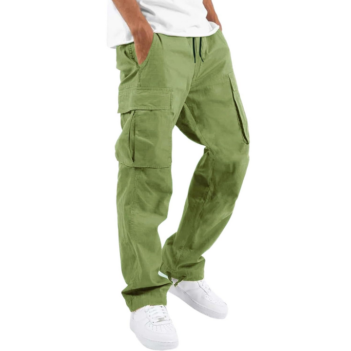 Men's Cotton Cargo Joggers - Arno-Green-S-Nora Luxe