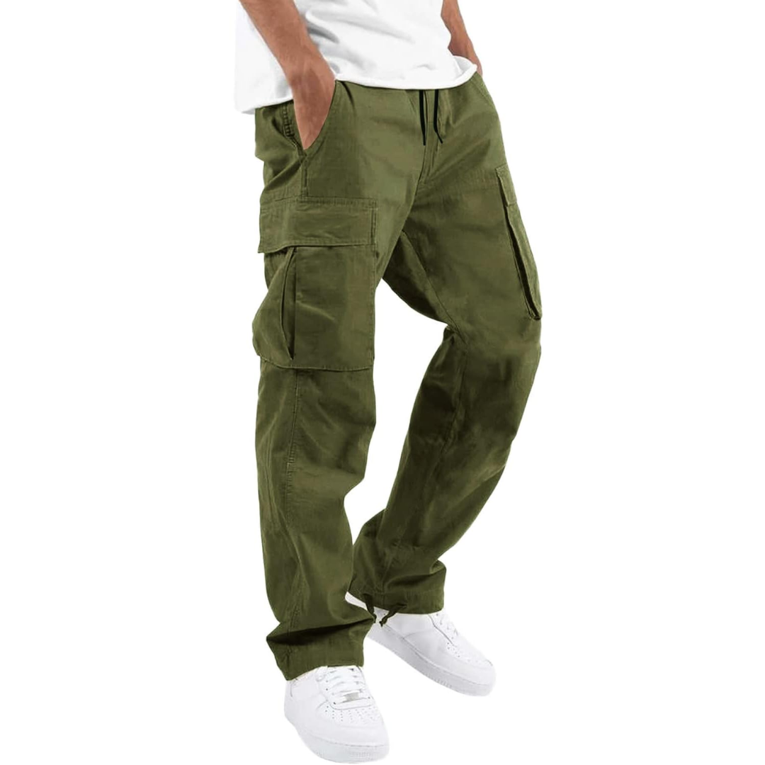 Men's Cotton Cargo Joggers - Arno-Olive green-S-Nora Luxe