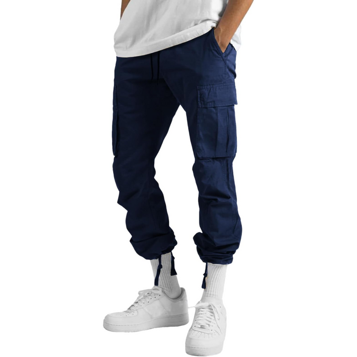 Men's Cotton Cargo Joggers - Arno-Olive green-S-Nora Luxe