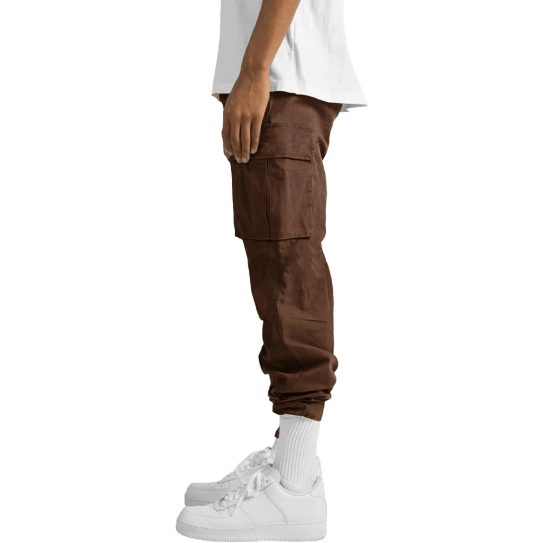 Men's Cotton Cargo Joggers - Arno-Olive green-S-Nora Luxe