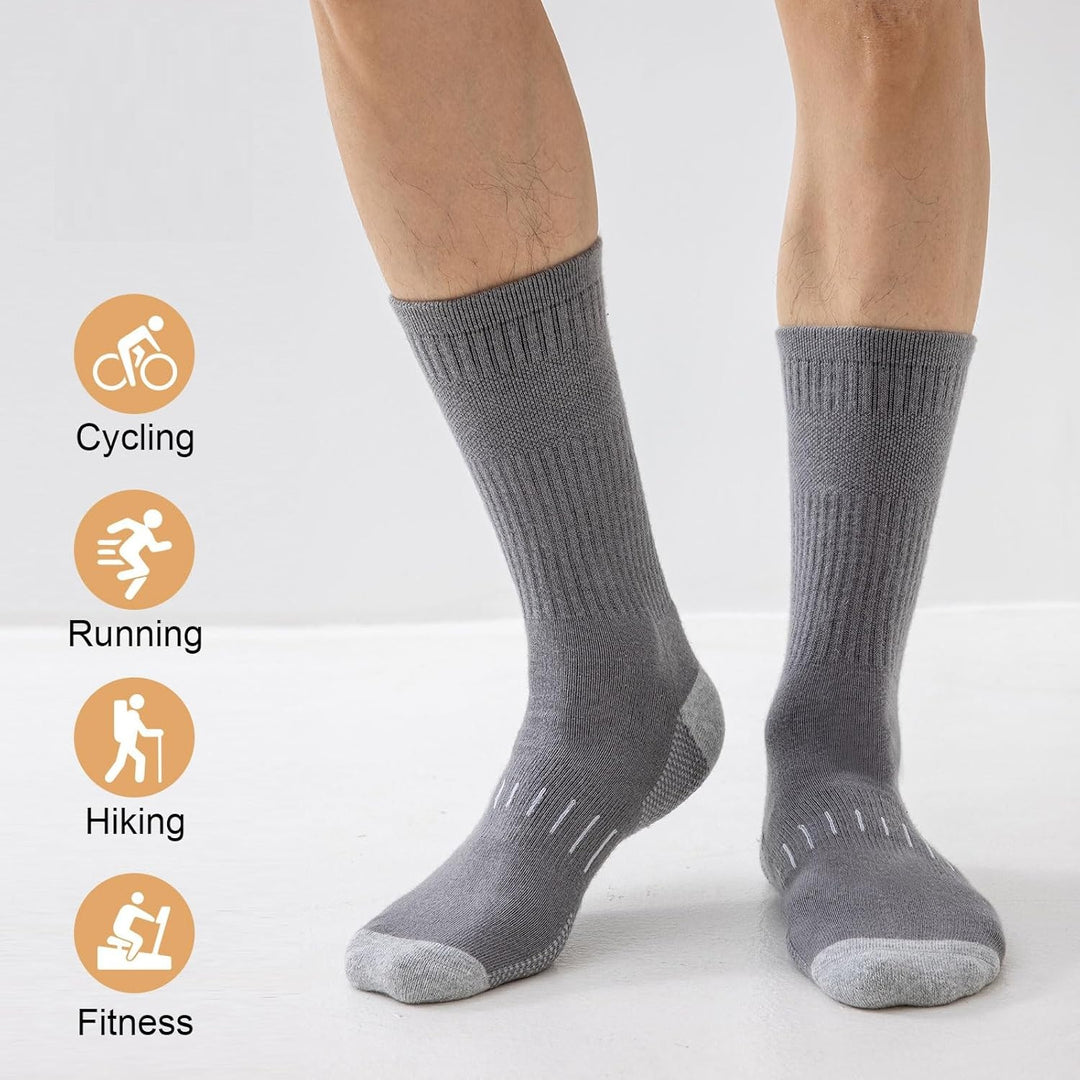 Men's Crew Socks (6 Pairs) - Daniel-Black-S - 6.5-8.0-Nora Luxe