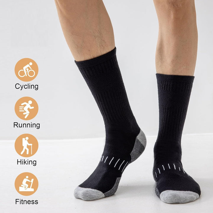 Men's Crew Socks (6 Pairs) - Daniel-Black-S - 6.5-8.0-Nora Luxe