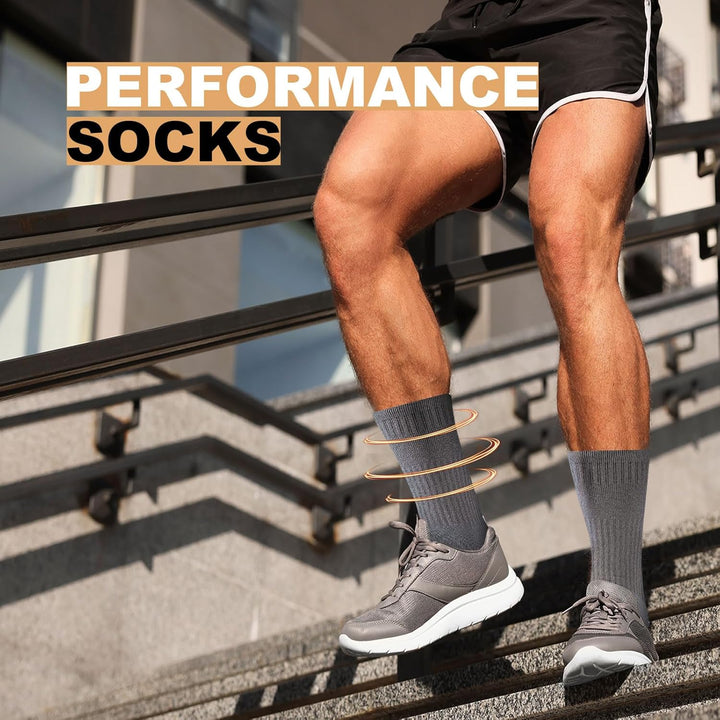 Men's Crew Socks (6 Pairs) - Daniel-Black-S - 6.5-8.0-Nora Luxe
