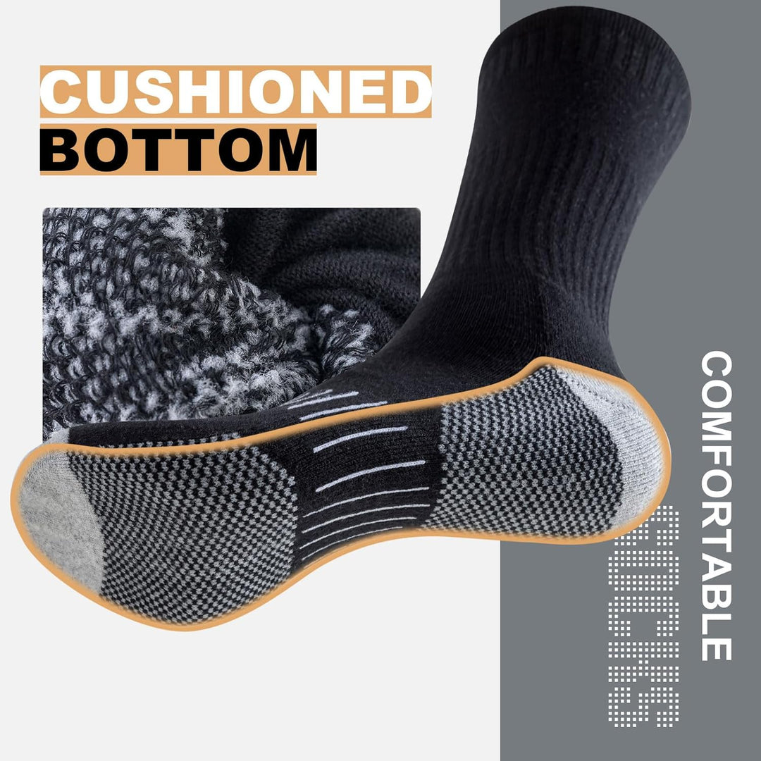 Men's Crew Socks (6 Pairs) - Daniel-Black-S - 6.5-8.0-Nora Luxe