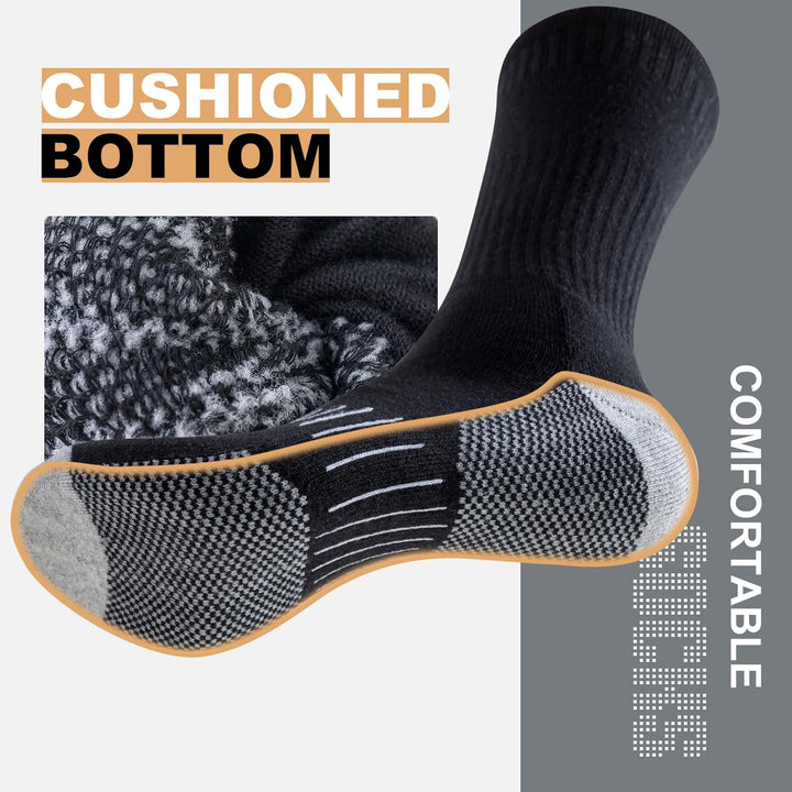 Men's Crew Socks (6 Pairs) - Daniel-Black-S - 6.5-8.0-Nora Luxe