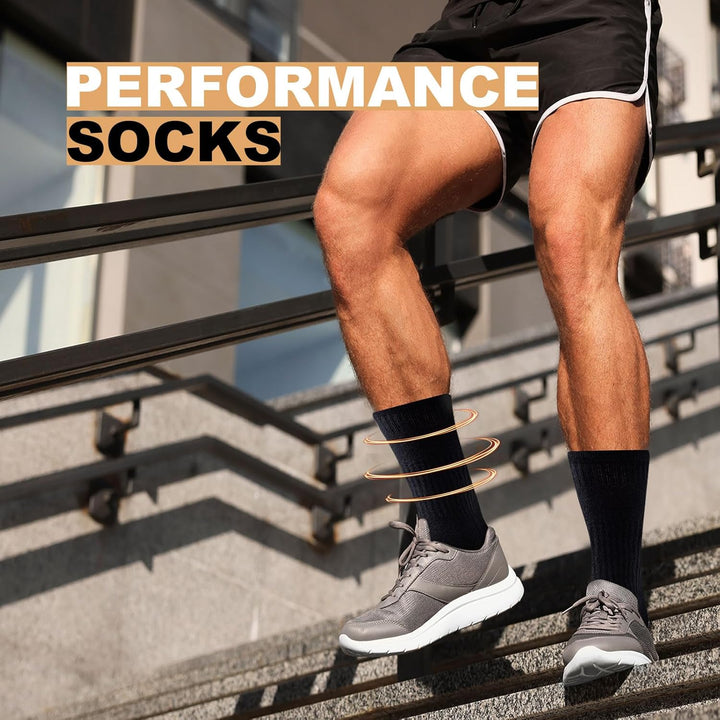 Men's Crew Socks (6 Pairs) - Daniel-Black-S - 6.5-8.0-Nora Luxe