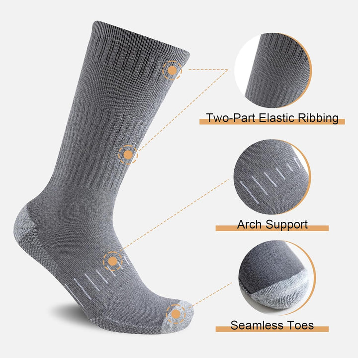 Men's Crew Socks (6 Pairs) - Daniel-Black-S - 6.5-8.0-Nora Luxe
