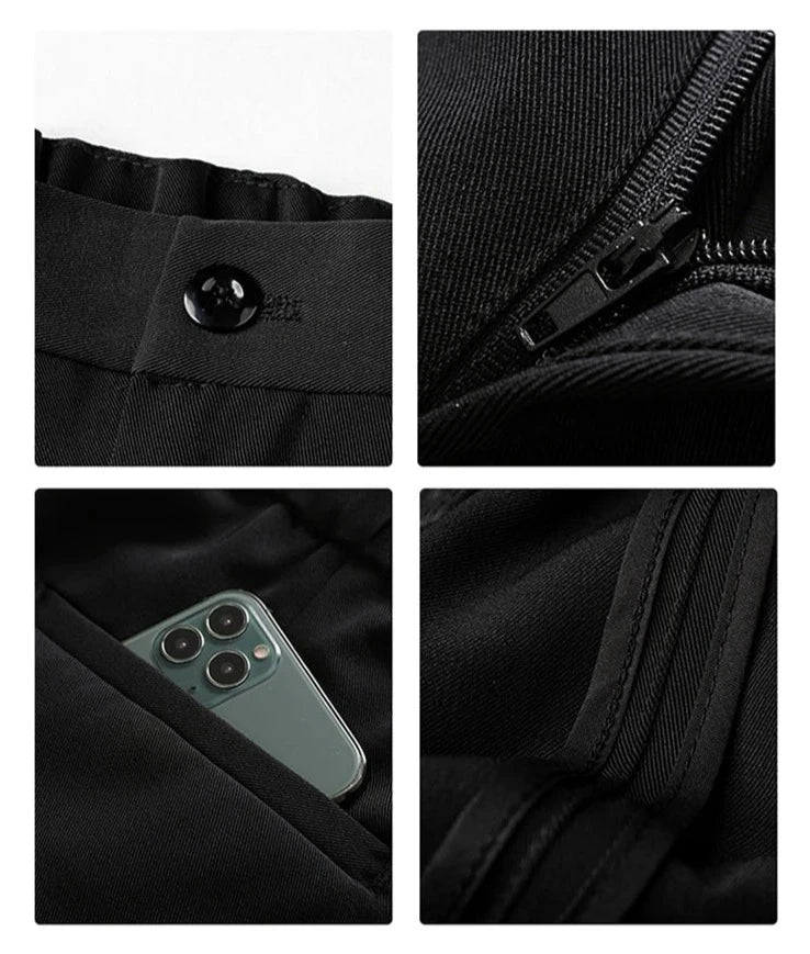 Men's Draped Formal Trousers - Bruno-Black-S-Nora Luxe