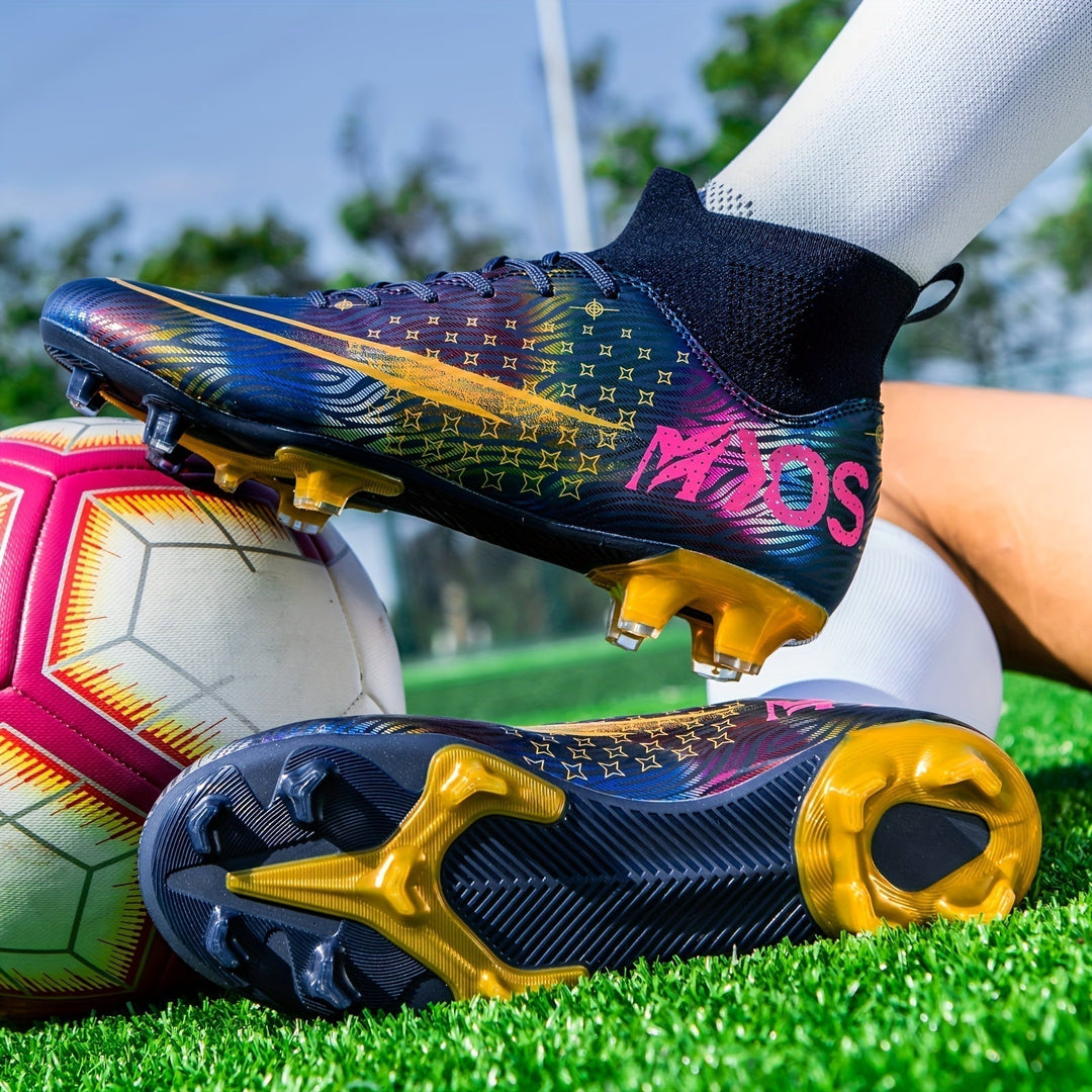 Men's Football Boots with Grip & High Ankle Design – Dario-White-7-The Livary