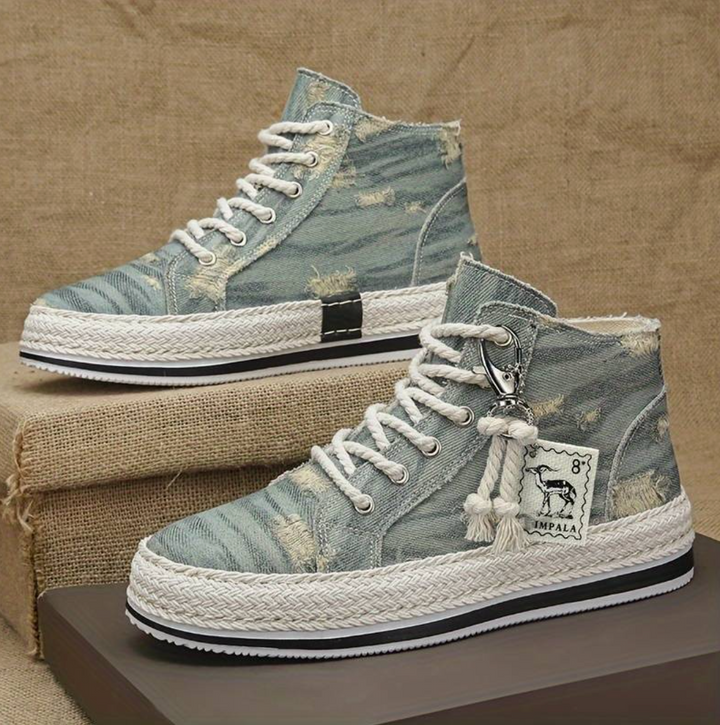Men's High-Top Denim Sneakers with Grip Sole & Ankle Support – Jarek-Light blue-4-Nora Luxe