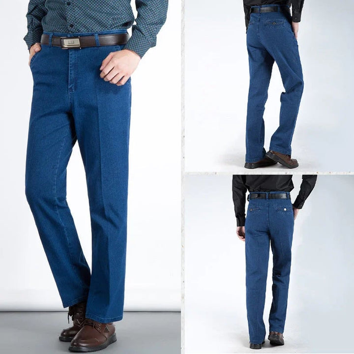 Men's High Waist Straight Leg Jeans – Tobias-Light blue-30WX30L (50-60kg)-Nora Luxe
