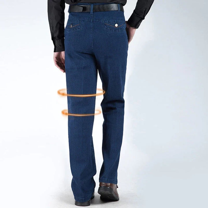 Men's High Waist Straight Leg Jeans – Tobias-Light blue-30WX30L (50-60kg)-Nora Luxe