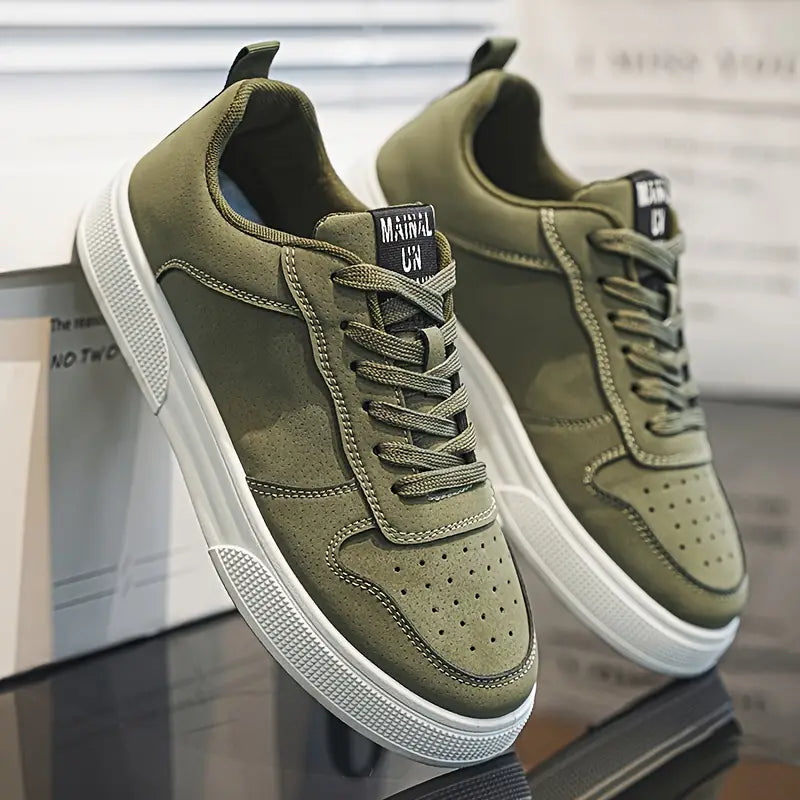 Men's hiking shoes made of suede leather with comfort sole & style – Marco-Green-5.5-Nora Luxe