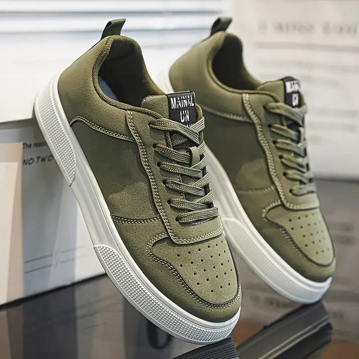 Men's hiking shoes made of suede leather with comfort sole & style – Marco-Green-5.5-Nora Luxe