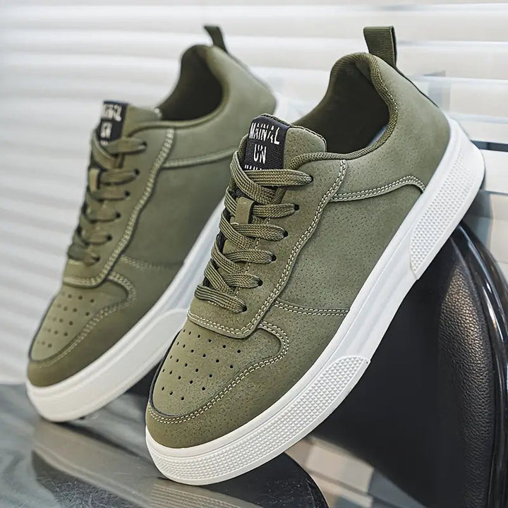Men's hiking shoes made of suede leather with comfort sole & style – Marco-Green-5.5-Nora Luxe