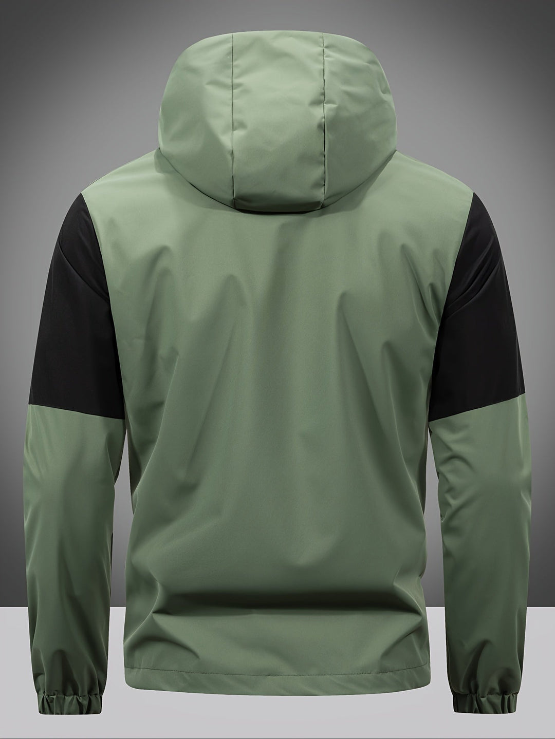 Men's Jacket with Zip, Hood and Colour Block Design - Milan-Olive green-S-Nora Luxe
