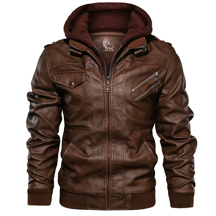 Men's learning jacket with detachable hood - Ryder-Brown-S-Nora Luxe