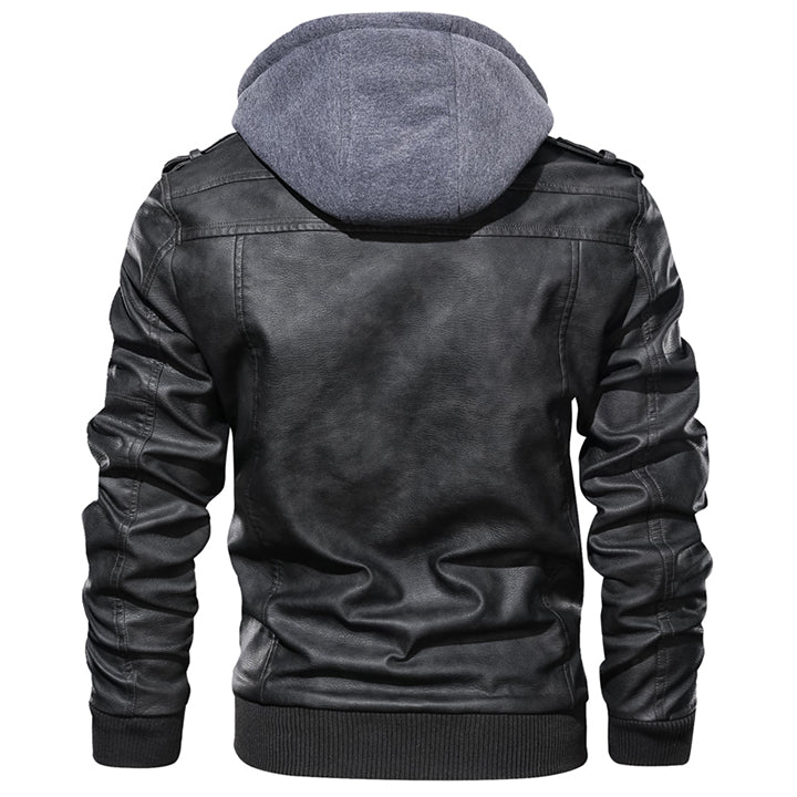 Men's learning jacket with detachable hood - Ryder-Brown-S-Nora Luxe