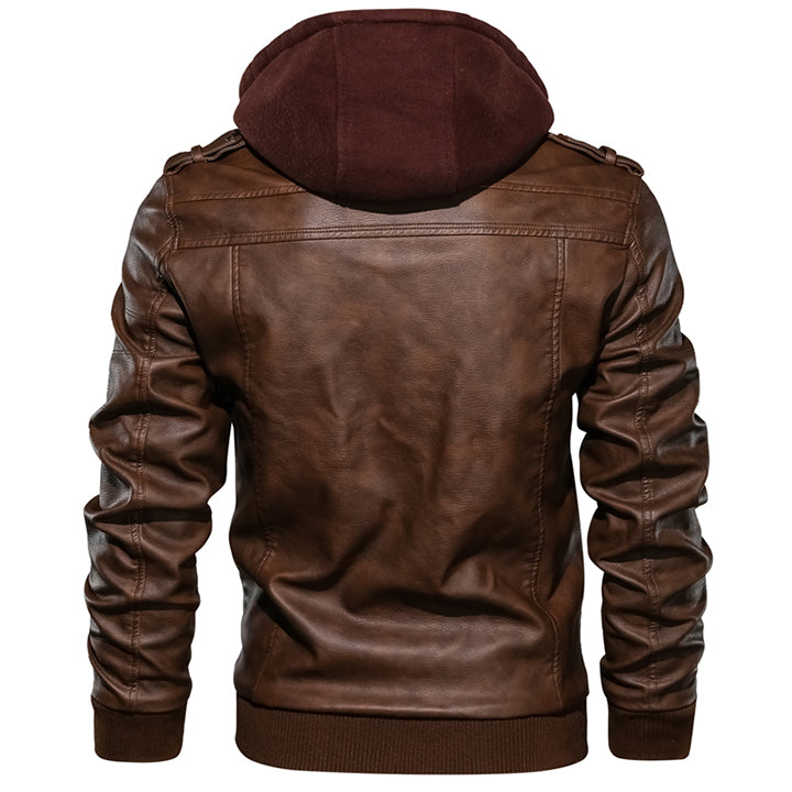 Men's learning jacket with detachable hood - Ryder-Brown-S-Nora Luxe