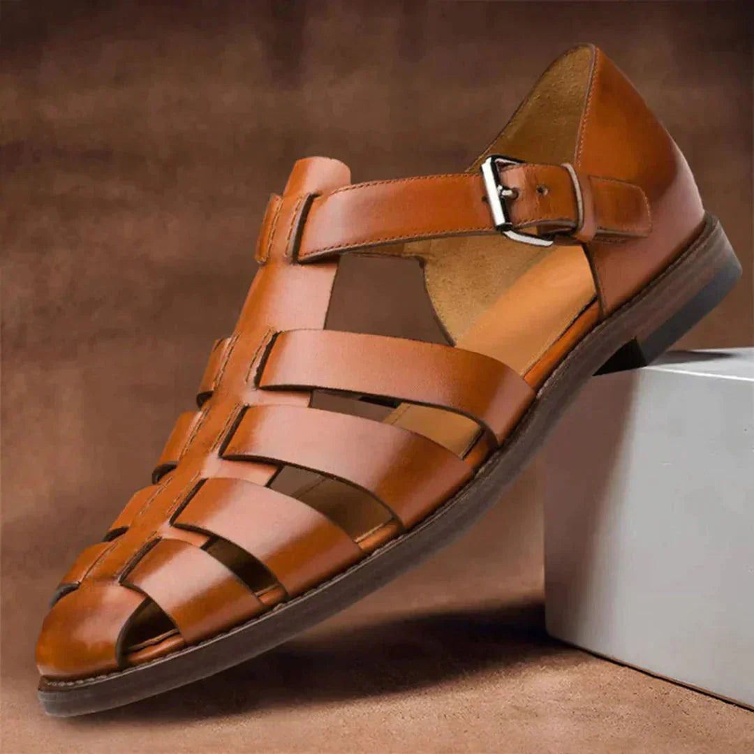 Men's Leather Sandals – Dax-Brown-6-State of Style