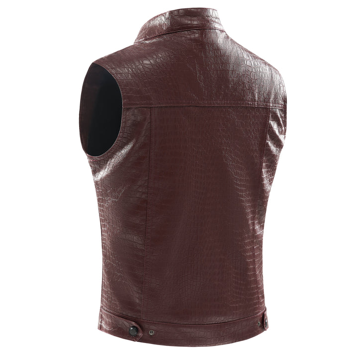 Men's Leather Vest - Viper-Black-S-Nora Luxe