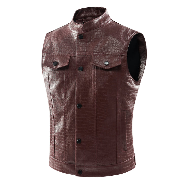 Men's Leather Vest - Viper-Flint-S-Nora Luxe