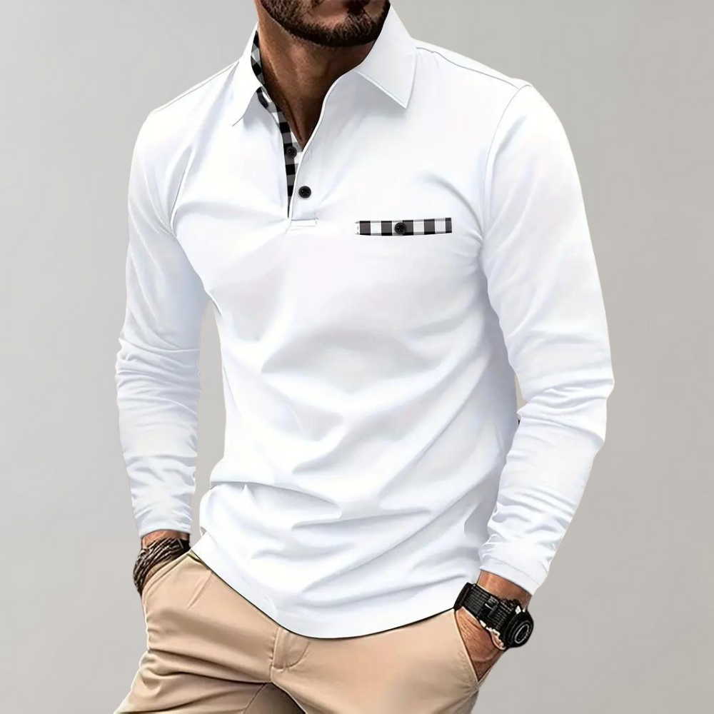 Men's Long Sleeve T-Shirt - Finn-White-S-Nora Luxe