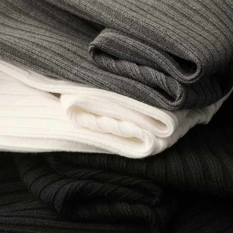 Men's Merino Polo Sweater with Zip - Ethan-Black-M-Nora Luxe