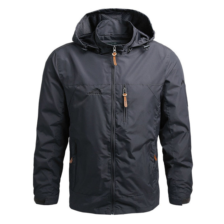 Men's Outdoor Jacket with Hood - Maximus-Gray-S-Nora Luxe