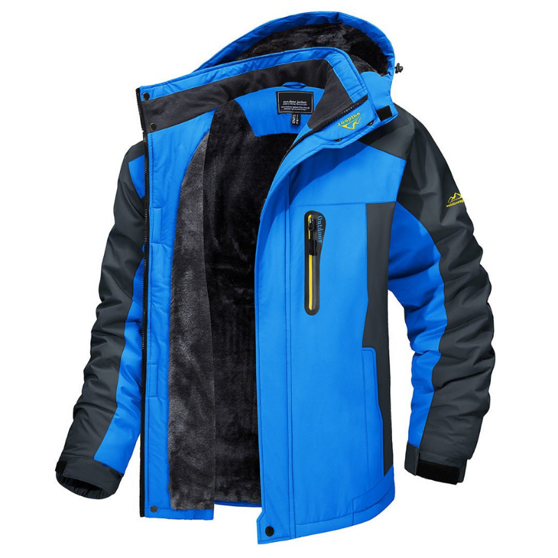 Men's Outdoor Winter Jacket - Everest-Blue-S-Nora Luxe