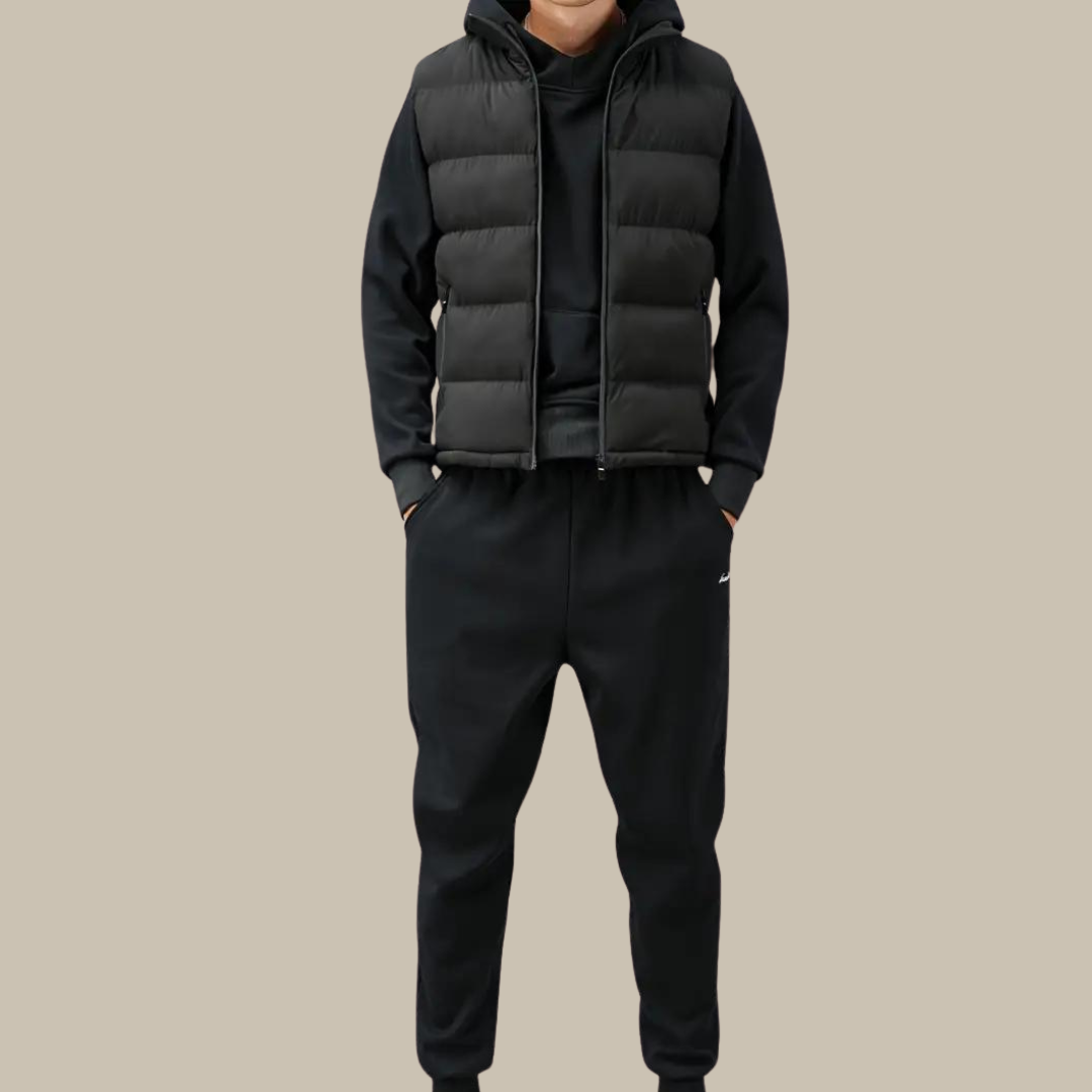 Men's Padded Bodywarmer | Water-Repellent | Stylish and Premium-Black-M-Nora Luxe