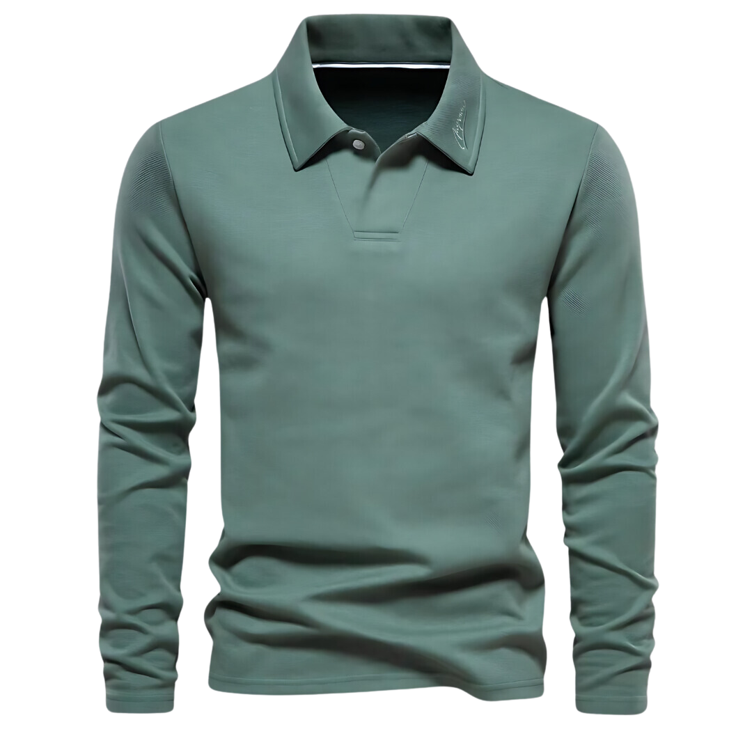 Men's Polo Long Sleeves - Vince-Green-S-Nora Luxe