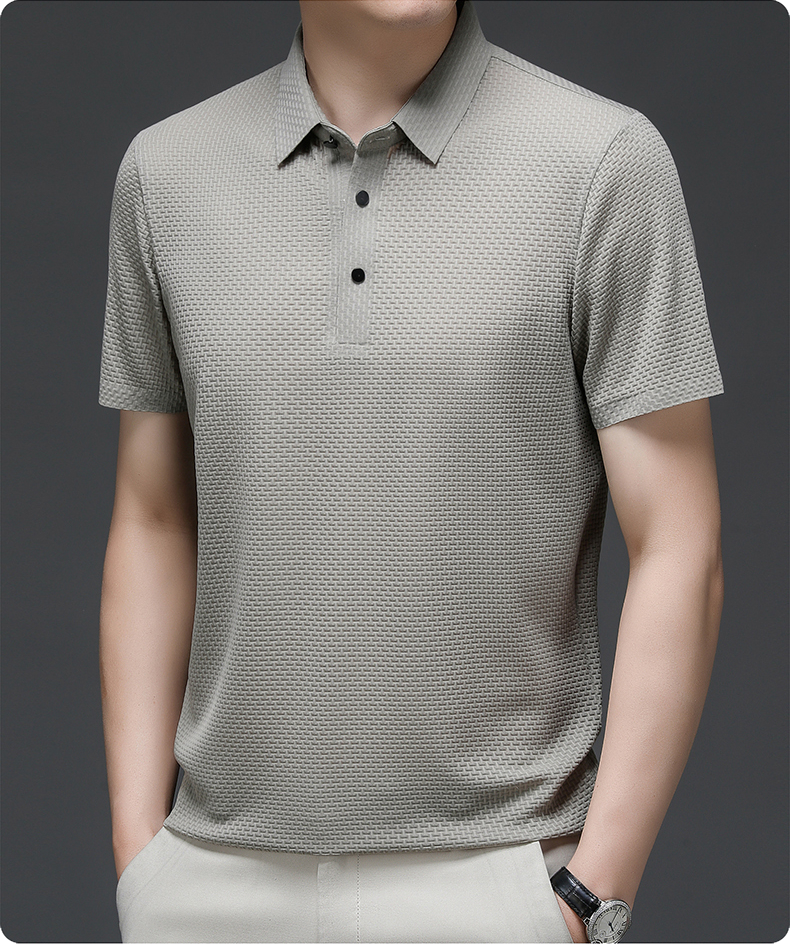 Men's Polo Shirt in Breathable Mesh - Matteo-White-M-Nora Luxe