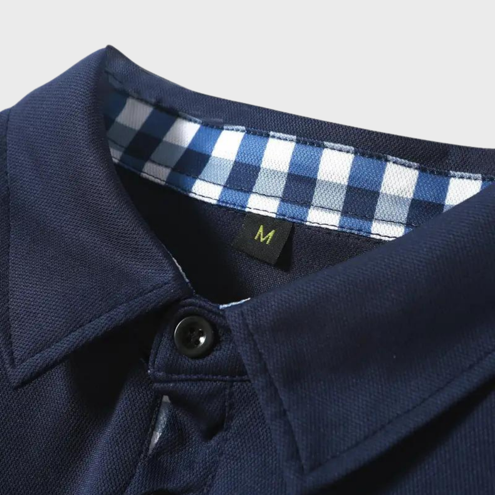 Men's Polo Shirt with Long Sleeves - Oliver-Black-S-Nora Luxe