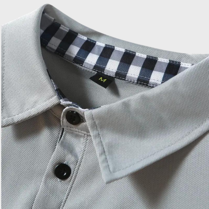 Men's Polo Shirt with Long Sleeves - Oliver-Black-S-Nora Luxe