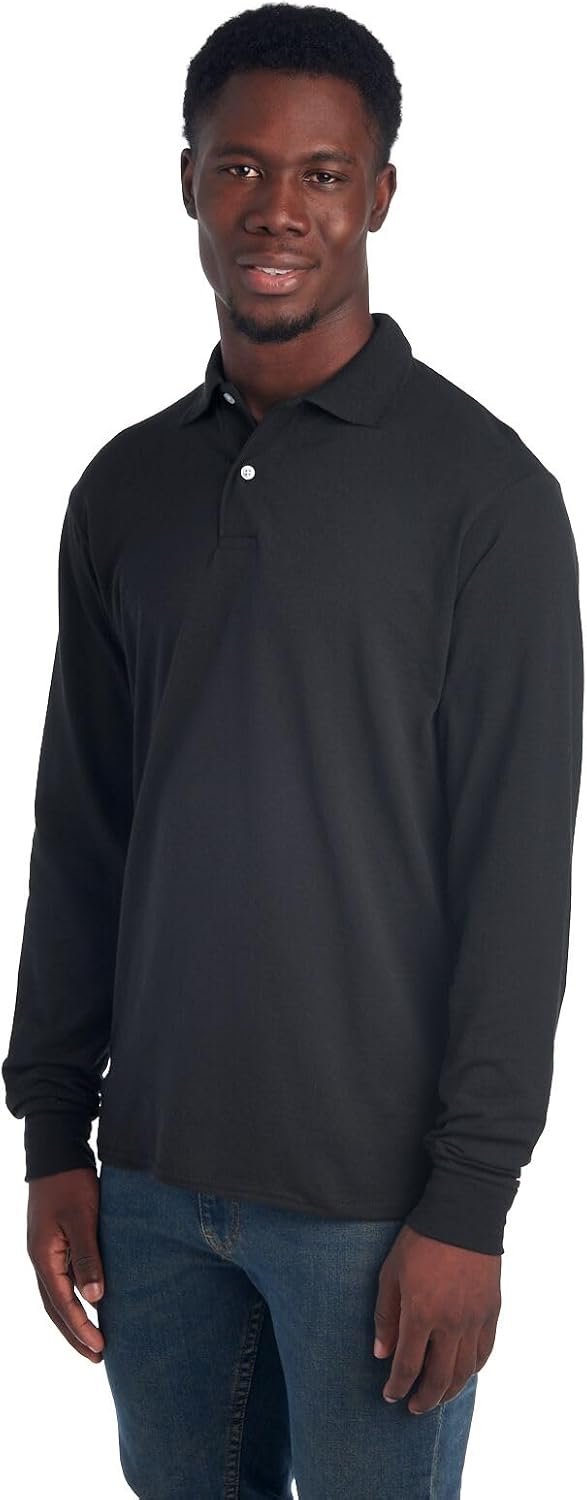Men's Polo with Long Sleeves - Mark-Black-S-Nora Luxe